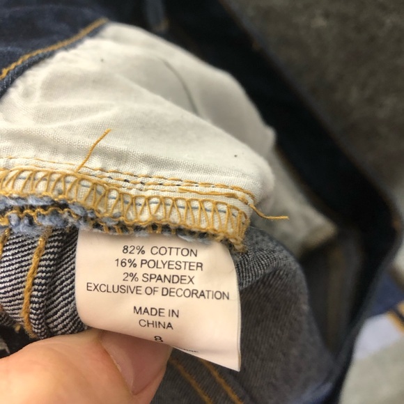 NY&Co Curvy Skinny Crop Jeans Sz8 Dark Wash Cuffed Stretch Casual Summer Classic - Picture 7 of 7